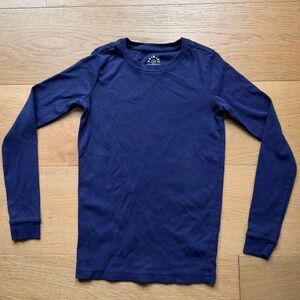 Primary Boys Knit Shirt Long Sleeve Slim Fit Size 12 Navy